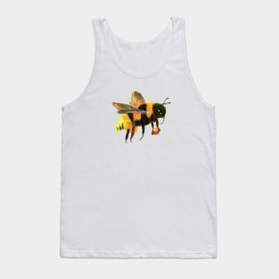 A bumblebee gathers sweet nectar and pollen Illustration Tank Top